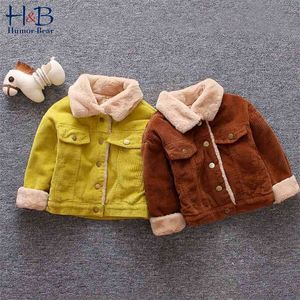 الشتاء الأطفال سترة الخريف القطن طويل الأكمام زر معطف الكرتون عارضة الملابس 210611