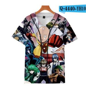 Homem Verão Baseball Jersey Botões T-shirts 3D Impresso Streetwear Tees Camiseta Roupas de Hip Hop Boa Qualidade 0787