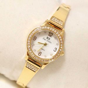 ダイヤモンドレディースウォッチドレス小さなダイヤル女性の時計高級ブランドゴールドクォーツレディース腕時計Reloj Mujer 210527