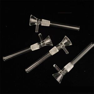 12cm High Quality 14mm Male Glass Pipes Stem Clear Downstem With Bowl Adapter Tube For Smoking Water Pipe Small Bongs