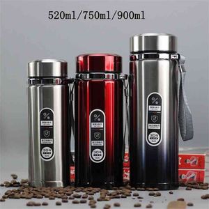 High Capacity Thermos Mug Flask Stainless Steel Tumbler Insulated Water Bottle Portable Vacuum Flask For Tea Travle Mugs 210913