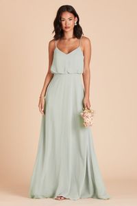 2022 A Vestiti da damigella d'onore lunghi in chiffon a riga Abiti da damigella d'onore Plus Size Lunghezza del pavimento Giardino Maid of Honor Party Guest Gown