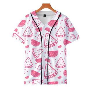 Custom Baseball Jersey Mens Knappar Homme T-shirts 3D Tryckkjorta Streetwear Tees T Shirts Hip Hop Kläder Fram och baksida Skriv ut 048