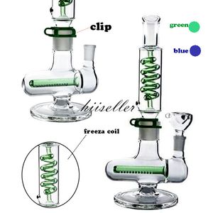 12.2 tums hookahs Big Glass Water Bongs Freezable Coil Smoking Rör Recycler Oil Rigs Ice Dab Bong med 14mm led