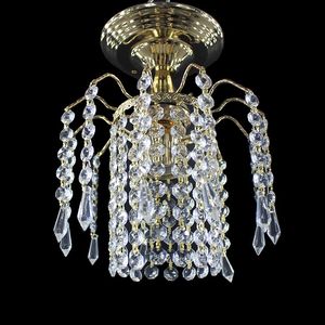 Taklampor Europa Loft Guldfärg Glas Crystal Luster E27 Plafonnier LED Lamp Classic för vardagsrum Hembelysning