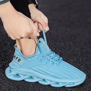 Atacado 2021 Top Quality Running Shoes Homens Mulheres Esporte Super Luz Respirável Triplo Branco Azul Azul Azuis Tênis De Outdoor Tamanho 39-44 WY02-H917