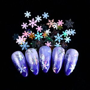 Naklejki naklejki nacisk na paznokcie Fałszne paznokcie dekoracja sztuki paznokci w Boże Narodzenie S 12 Grid Laser Arkusz Snowflake Box Zimowe cekiny Super wysokiej jakości moda
