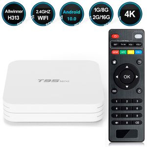 T95 Mini Android 10.0 Akıllı TV Kutusu 2 GB 16 GB 1G 8G Allwinner H313 Dört Çekirdekli 2.4G WiFi 4 K TVBOX Ev Filmleri Media Player 2G 16G