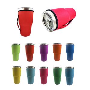 12 Colors Tumbler Sleeve Neoprene Cup Cover With Carrying Handle Keep Cool Anti-Freeze Bag