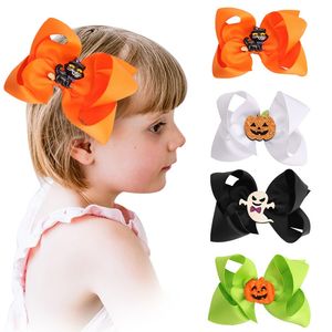 Hårtillbehör Halloween Baby Girls Ghost Pumpkin Barettes Kids Hairs Bows Barn Hairclips Hårspinnar M3579