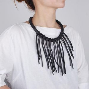 Chokers Ethnic Strange Choker Necklace Unusual Womens Rubber Grunge Rope Handmade Gothic Collar Jewelry Neck Chain Decoration