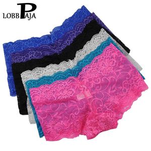 Lot 6 Adet Kadın Boksörler İç Giyim Seksi Tam Dantel Fransız Külot Şort Boyshort Bayanlar Knickers Intimates Lingerie M l XL XXL 210720