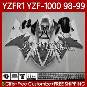 OEM Fairings for Yamaha YZF-R1 YZF1000 YZF R 1 1000 CC YZFR1 98 99 00 01 Bodywork 82No.107 YZF R1 1000cc Gray Flames 1998 1999 2000 2001 YZF-1000 98-01 Motorcykel Body Kit