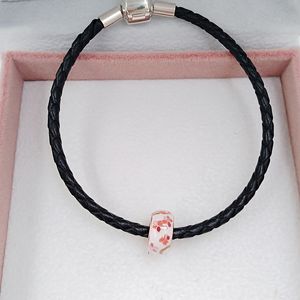 925 Silver Smycken Making Kit Pandora Peach Blossom Flower Spacer DIY CHARM GOLD BRACELETS MOTHERS DAG Presenter för fru Kvinnakedja Bröllop Set Bröllopsspärr 788111ENMX