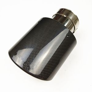 1PCS Oval Model Akrapovic Car Exhaust Pipes Glossy Carbon Fiber Stainless Steel Tips Muffler End Tails