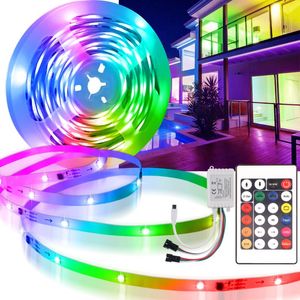 Strips WS2811 Tuya WiFi LED-remsa Individuellt adresserbart RGBIC Flexibelt tejp 12V 5m 10m Dream Color TV Backlight Lampa inredning för rum