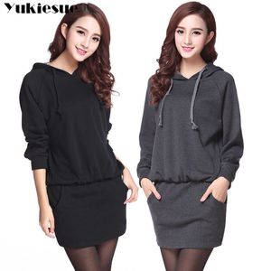 winter dress for women es women's thick warm fleece vintage hooded maxi party sexy bodycon female plus size 210608