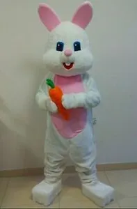 Maskot KostümleriNew Tavşan Maskot Kostüm Takım Elbise Parti Oyunu Elbise Kıyafetler Giyim Reklam Karnaval Cadılar Bayramı Noel Paskalya Yetişkinler