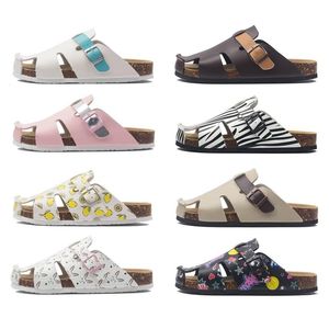 Tofflor Casual Mjuk kork Kvinnor Män Sommar Strand Slide Sandaler Flip Flops Spets Bindande Hus Pojkar Flickor Par Uteskor