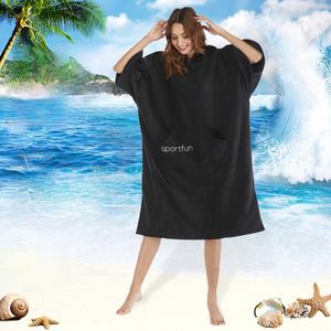Swim Wear 110-75cm Thick Windproof Hooded Bathrobe Bath Towel Quick-Drying -Selling Outdoor Beach Cloak Dressing Gown