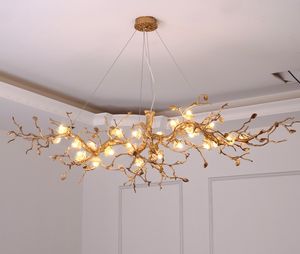 Phube Lighting Lamps Large Artistic Branches Chandeliers Coloured Glaze Chandelier Light Hotel Chandeliers Copper