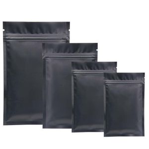 500pcs Matte Black Flat Aluminum Foil Zip Lock Bag Resealable Zipper Sugar Salt Snack Nuts Tea Coffee Beans Nail Beauty Xmas Gifts Packaging Printing Pouches