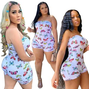 Mulheres Jumpsuits Rined Borboleta Palavra Collar Skinny Sexy Summer Jumpsuit Sem Mangas Street Hipster Calças Retas 5 Cores LX