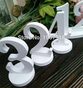Decorazione per feste Numeri da tavolo in PVC bianco altezza 12 cm Numero di matrimonio Stand Decorazioni uniche Forniture per eventi
