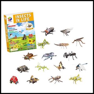 DIY 3D Puzzle Jigsaw Three-Dimensional Jigsaw Simulation Insect Model Puzzle Toys for Children