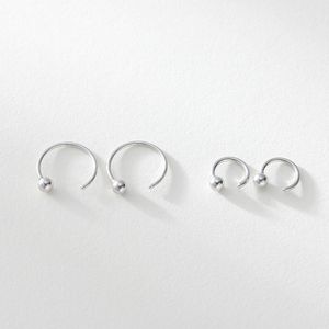 100% Genuine 925 Sterling Sliver Orecchini per le Ragazze Corea Piccolo Carino Bastone Semicerchio Bead Earrng Gioielleria Raffinata YME622