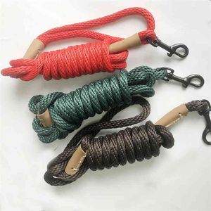 Pet Dog Leash Liten Stor Valp Nylon Rope Leathedog Leash Recall Training Tracking Ledience Long Line Lead Rope 2m 5m 10m 210729