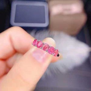 Natural Papalacha Pink Sapphire Fashion Women's Ring Real S925 Sterling Silver Fine Charming Wedding Jewelry Meibapj Fs