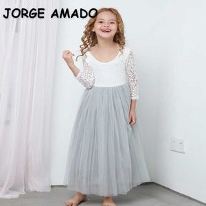 Spring Color Flower Girl Dresses for Weddings Princess Girls Ankle Length Party Eyelash Back E15177 210610