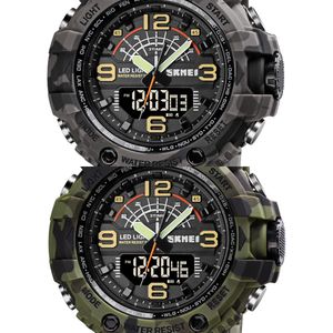 SKMEI Elektroniczny zegarek Mężczyźni Sport Wojny Wojskowy Watch Luksusowy Shock Stopwatch 50bar Wodoodporne Zegarki Męskie Zlicz Zegar X0524