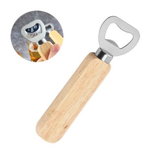 Wooden Handle Beer Bottle Opener Stainless Steel Bar Corkscrew Portable Household Kitchen Tools 13.9CM