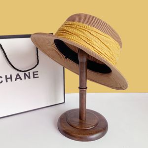 Słomiany kapelusz lato kobiety płaski górny słońce krawędź moda