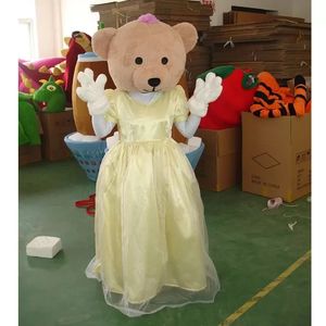 Abiti d'oro di Halloween Costume della mascotte dell'orso Alta qualità Personalizza il personaggio dei cartoni animati Anime Personaggio a tema Costume da carnevale di Natale per adulti