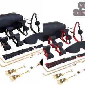 Bellage High End BDSM Kit Взрослый секс набор наручников кнут веревка передач для SM пыток игрушки 1123