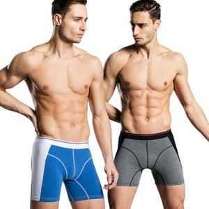 Cuecas homens corando boxer shorts longa perna algodão underwaer grande bolsa boxershorts masculino ginásio respirável norcotton