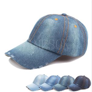 Vintage tvättad denim baseball cap färgade lågprofil justerbar unisex klassisk vanlig sport utomhus sommar pappa hatt snapback db819