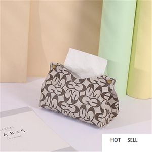 luxury designer Tissue Boxes high quality home Napkin hotel leather car pumping box