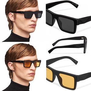 Sonnenbrille SPR19WF Damen Mode Shopping Brille Männer Fahren Quadratisch Goldgelb Polarisierte Gläser UV400 Schutz Hohe Qualität mit Box