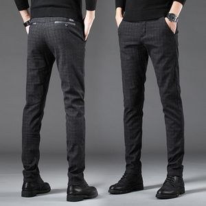 Herrbyxor 2021 Vår Höst Casual Män Bomull Slim Fit Chinos Fashion Byxor Man Brand Kläder 5 Färger Plus Storlek 28-38