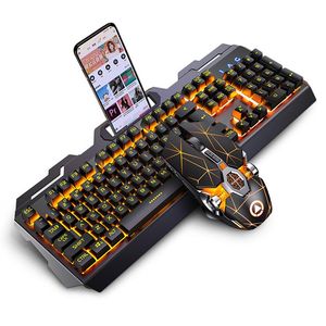 Mekaniskt tangentbord och musuppsättning trådbunden USB-dator Notebook Gaming Tangentbord Pc Teclado Clavier Gamer Completo Tastiera Rgb Delux Combos