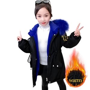 Meninas para baixo parka espessura casacos quentes crianças moletons de pele jaqueta adolescente outono inverno roupas para 210528