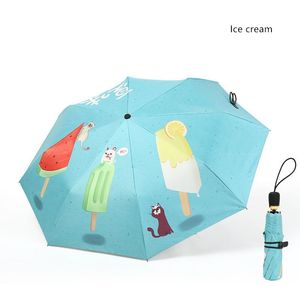Ice Cream Automatic Open Close Ombrello pieghevole da viaggio resistente all'acqua con protezione solare Ombrelli parasole antivento Fo