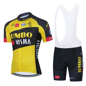2021 Team JUMBO Cycling Jersey Bike Shorts 20D Bib Set Ropa Ciclismo MenS MTB Summer Pro Bicycling Maillot Bottom Clothing