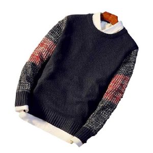 가을 겨울 스웨터 남성용 라운드 넥 솔리드 컬러 터틀넥 스웨터 남성 청소년 동향 새로운 슬림 긴 소매 스웨터 Y0907