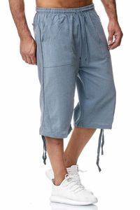 Sieben Jeans großhandel-Männer Jeans Casual Cotton Leinen Sweatpants Sommer Seven Point Solide Farbhose