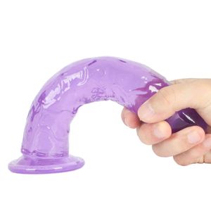 Nxyvibrator consoladores de gelatina suaves con ventosa fuerte colorador realista sin vibrador konstgjorda para masturbación femenina lésbica juguetes 1123